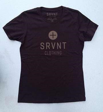 Tee Shirt-Srvnt Plus Womens Boyfriend Tee-Medium-Dk Chocolate W/Grey