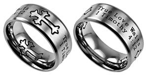 Ring-Neo Cross-Silver-True Love Waits (Mens) Sz  8