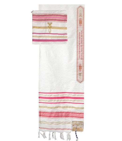 Prayer Shawl-Pink  Acrylic w/Bag (72" x 22") (#2219)