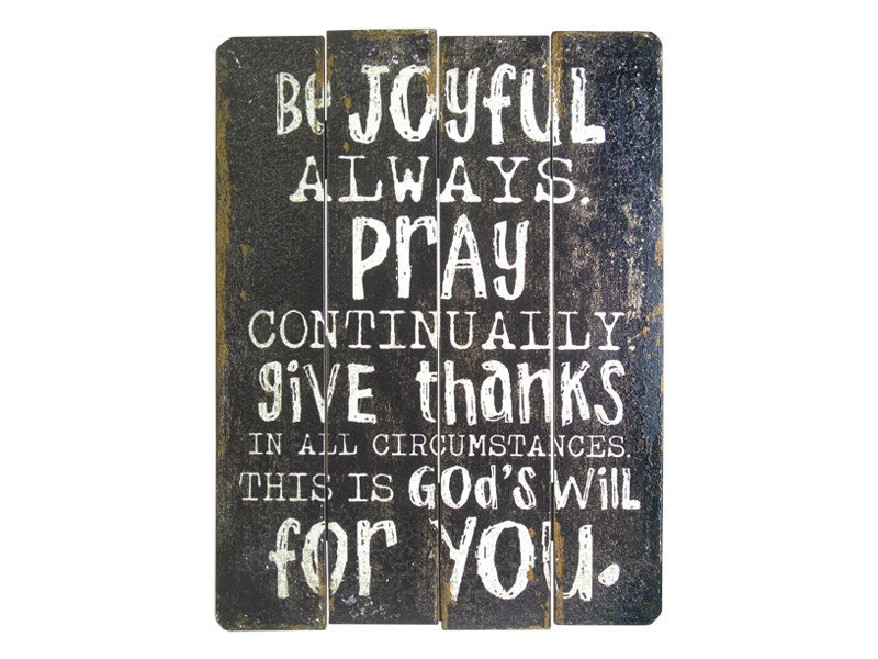 Wall Sign-Be Joyful-Wood Slat  (12 x 16)