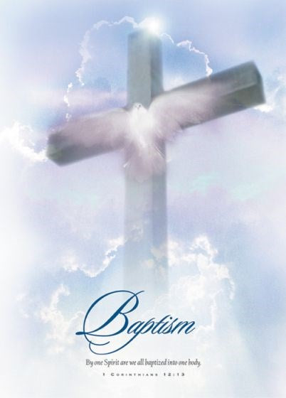 Certificate-Baptism/Cross (1 Corinthians 12:13) (Full Color  Premium Stock) (Pack Of 6)