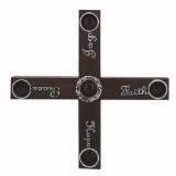 Advent Cross-Joy Faith Hope Peace w/5 Tapered Candles (Wood) (8 x 8)