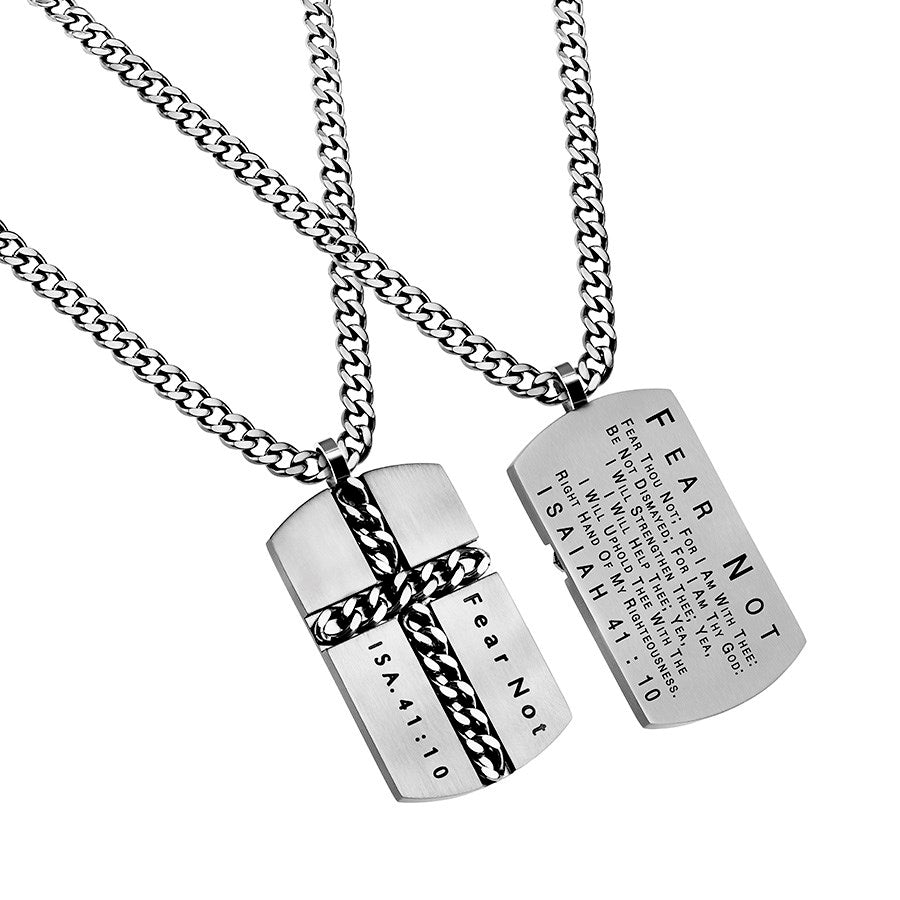 Necklace-Chain Cross-Fear Not (24")