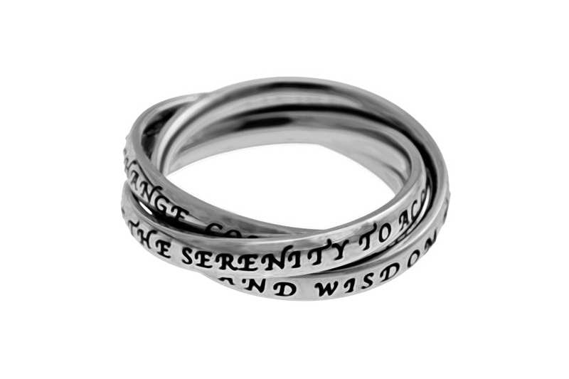 Ring-Triple Band-Serenity Prayer-Sz  7