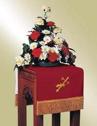 Flower Stand Cover-Pavillion-Reversible-Red/White/Latin Cross (11652)