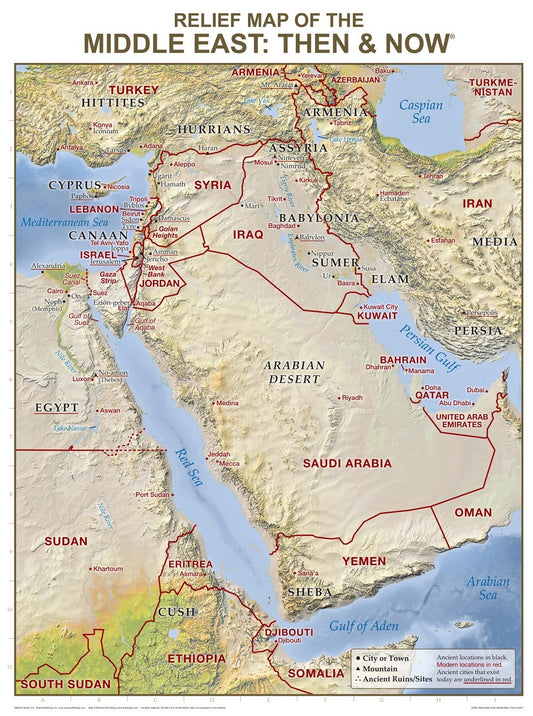 Chart-Middle East Relief Map Wall (Laminated Sheet) (19" x 26")