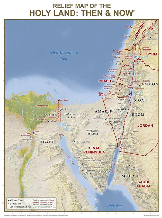 Chart-Holy Land: Relief Map (Laminated Sheet) (19" x 26")