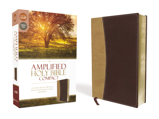 Amplified Holy Bible/Compact (Revised)-Camel/Burgundy DuoTone