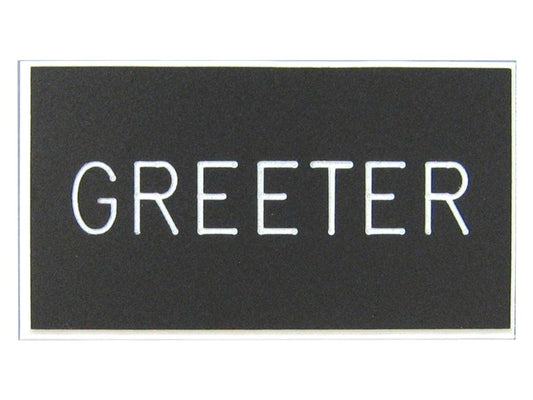 Badge-Greeter-Magnetic-Black Plastic (1-1/4 X 2-3/8)