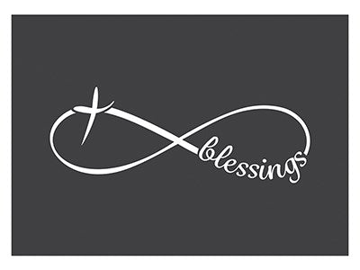 Auto Decal-Vinyl-Infinity Cross-Blessings-White (6 x 2.25)