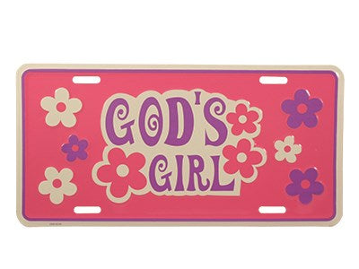 Auto Tag-God's Girl-Pink (6" x 12")