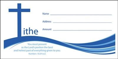 Offering Envelope-Tithe/Cross (Numbers 18:29 NIV) (Pack Of 100)