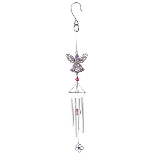 Wind Chime-Pewterworks-Purple Angel (19.25")