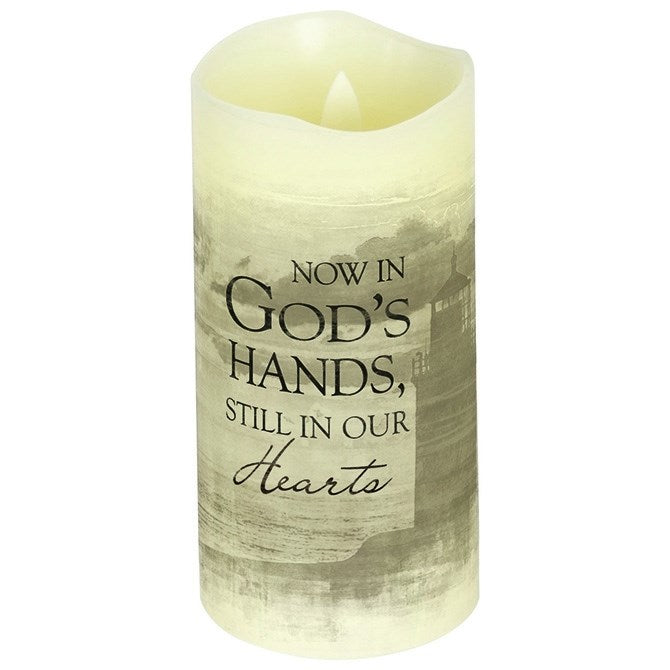 Candle-Flameless-Premier Flicker-God's Hands w/Timer-Vanilla (6" x 3")