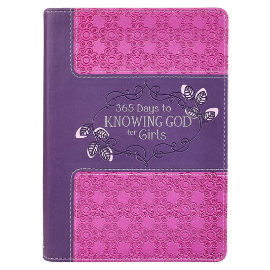 365 Days To Knowing God For Girls-LuxLeather-Pink