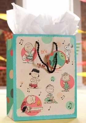 Gift Bag-Peanuts Happy Dance!-Psalm 128:2-Medium