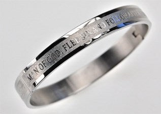 Bracelet-Bangle-Man Of God (1Tim 6:11) (Mens) Sz 8