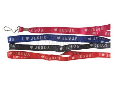 Lanyard I Love Jesus-Assorted Colors (Pack Of 12)