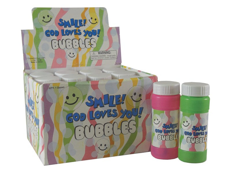 Bubbles Smile God Loves You (Pack Of 12)