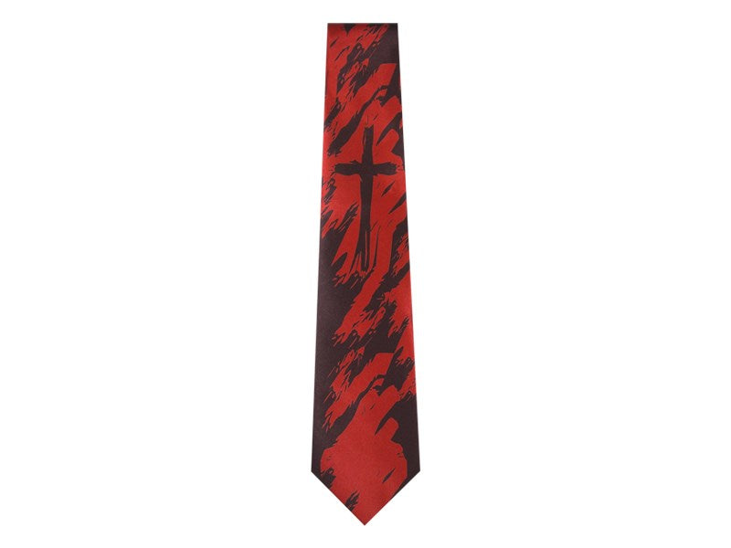 Tie-Cross-Polyester-Red