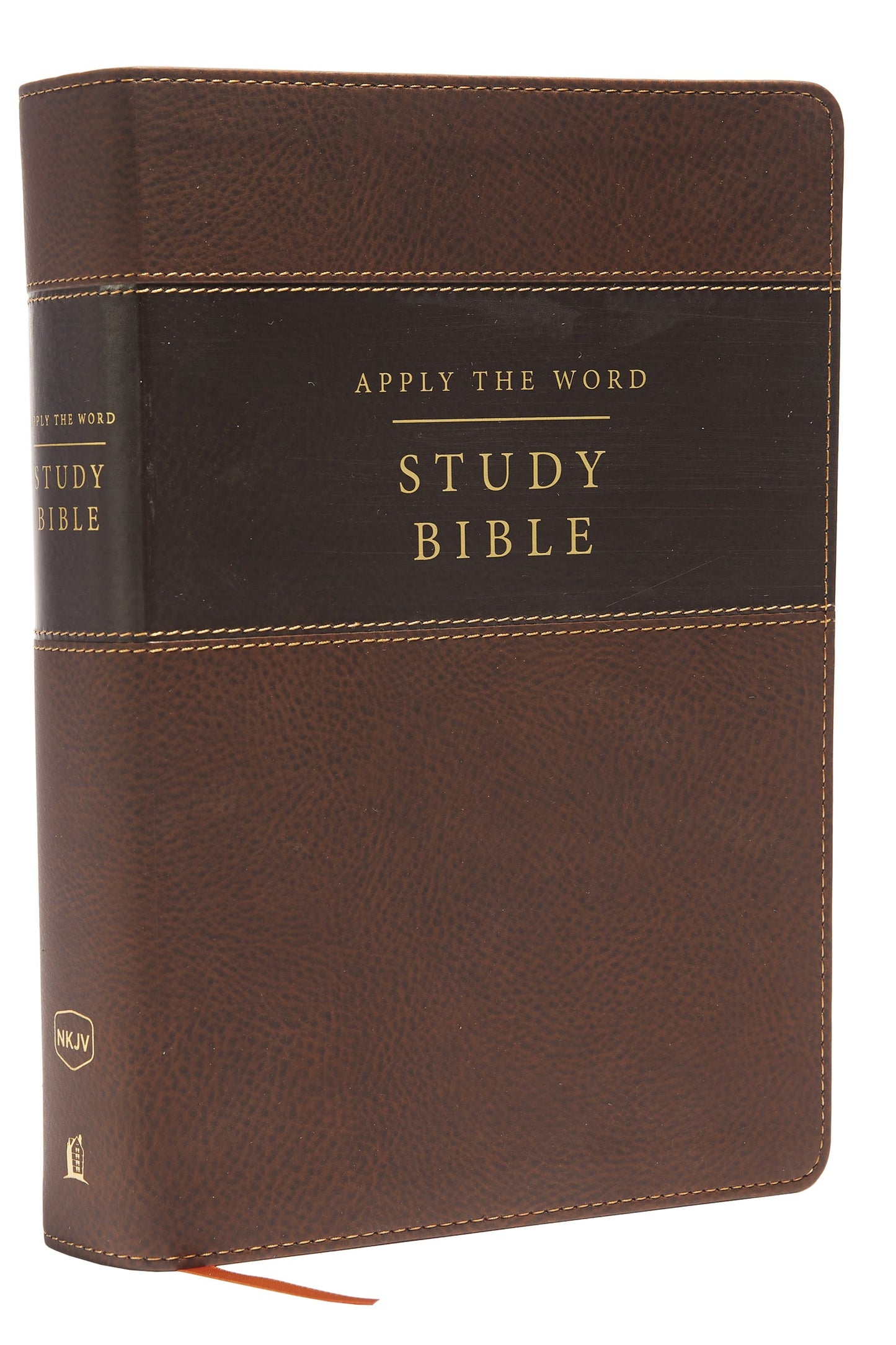 NKJV Apply The Word Study Bible (Full Color)/Large Print-Earth Brown Leathersoft Indexed