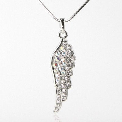 Necklace-Eden Merry-Crystal Angel Wing (18")