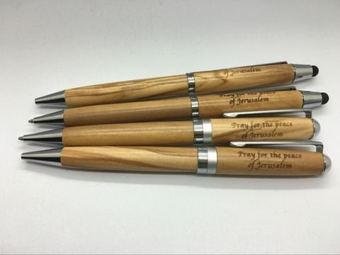 Pen-Olive Wood Inscribed w/Pray For The Peace Of Jerusalem (#1222)