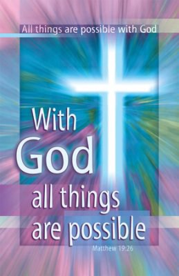 Bulletin-With God All Things Are Possible (Matthew 19:26) (Pack Of 100)