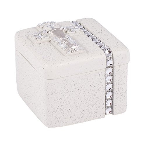 Keepsake Box-First Communion-Silver Scroll (1.5"H)