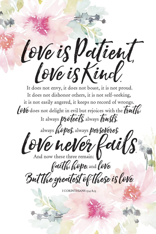 Plaque-Woodland Grace-Love Is Patient (6 x 9)