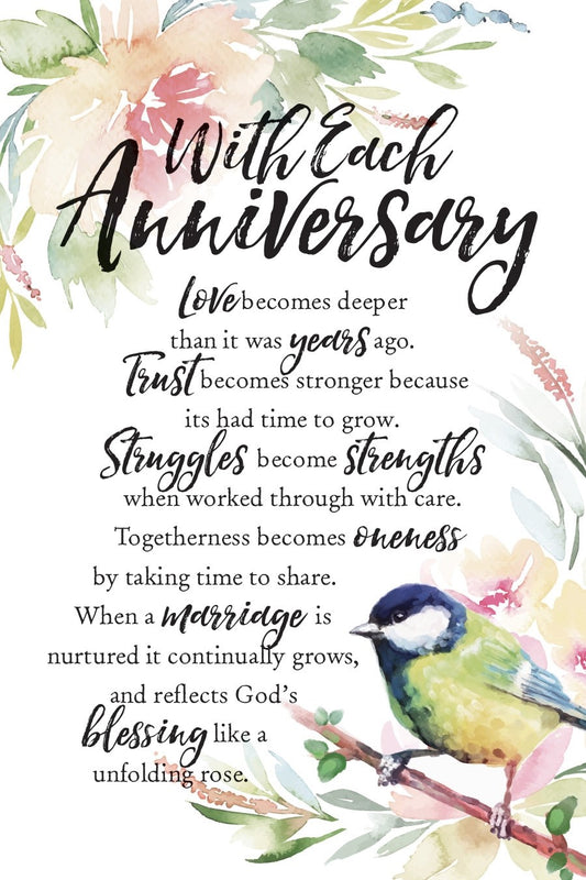 Plaque-Woodland Grace-With Each Anniversary (6 x 9)