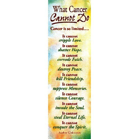 Bookmark-What Cancer Cannot Do (Colossians 1:3) (Pack Of 25)