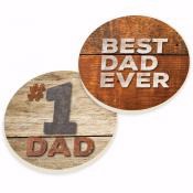 Car Coaster Set-#1 Dad/Best Dad Ever (Set Of 2)