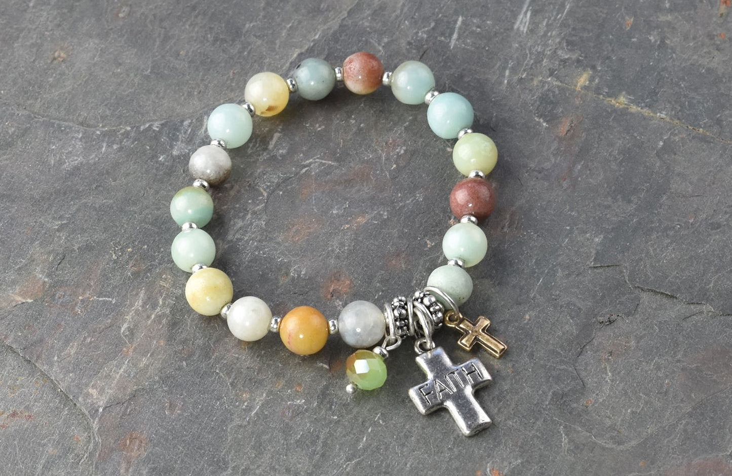 Bracelet-Eden Merry-Story-Faith Cross-Stretchable