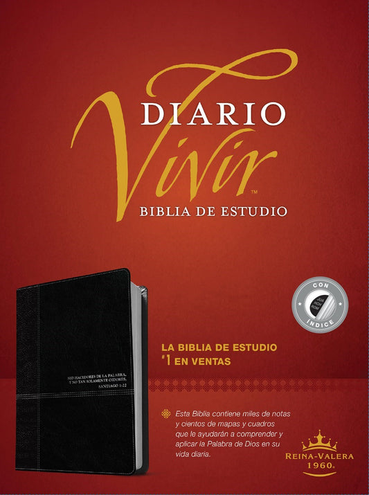 RVR 1960 Life Application Study Bible (Biblia de Estudio del Diario Vivir)-Black LeatherLike Indexed