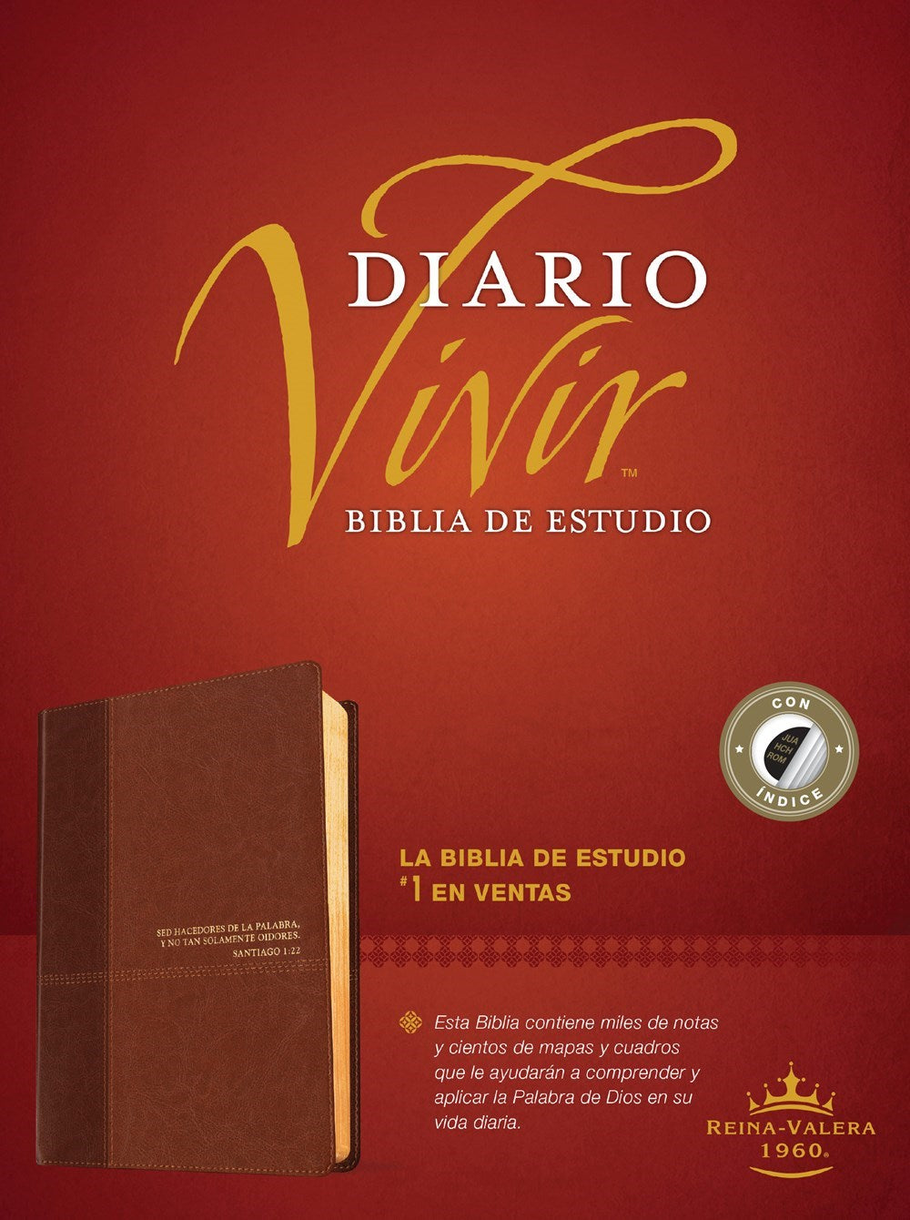 RVR 1960 Life Application Study Bible (Biblia de Estudio del Diario Vivir)-Brown/Tan LeatherLike Indexed