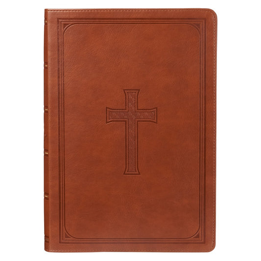 KJV Super Giant Print Bible-Tan Faux Leather