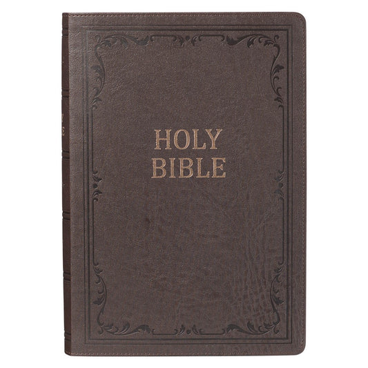 KJV Super Giant Print Bible-Dark Brown Faux Leather