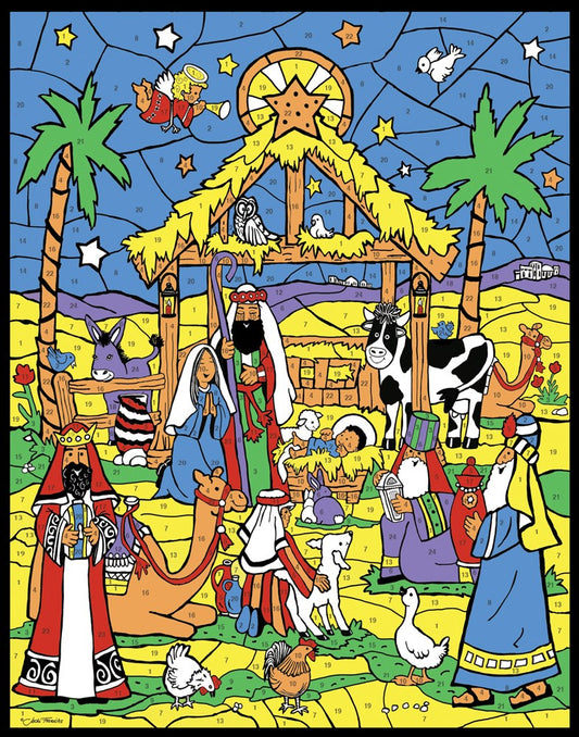 Color Your Own Advent Calendar-Starlit Manger (11 x 14)