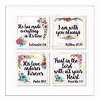 Square House Coasters-Religious Floral (Set Of 4) (4")