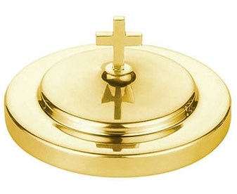 Bread Plate Cover-Polished Steel-Brass