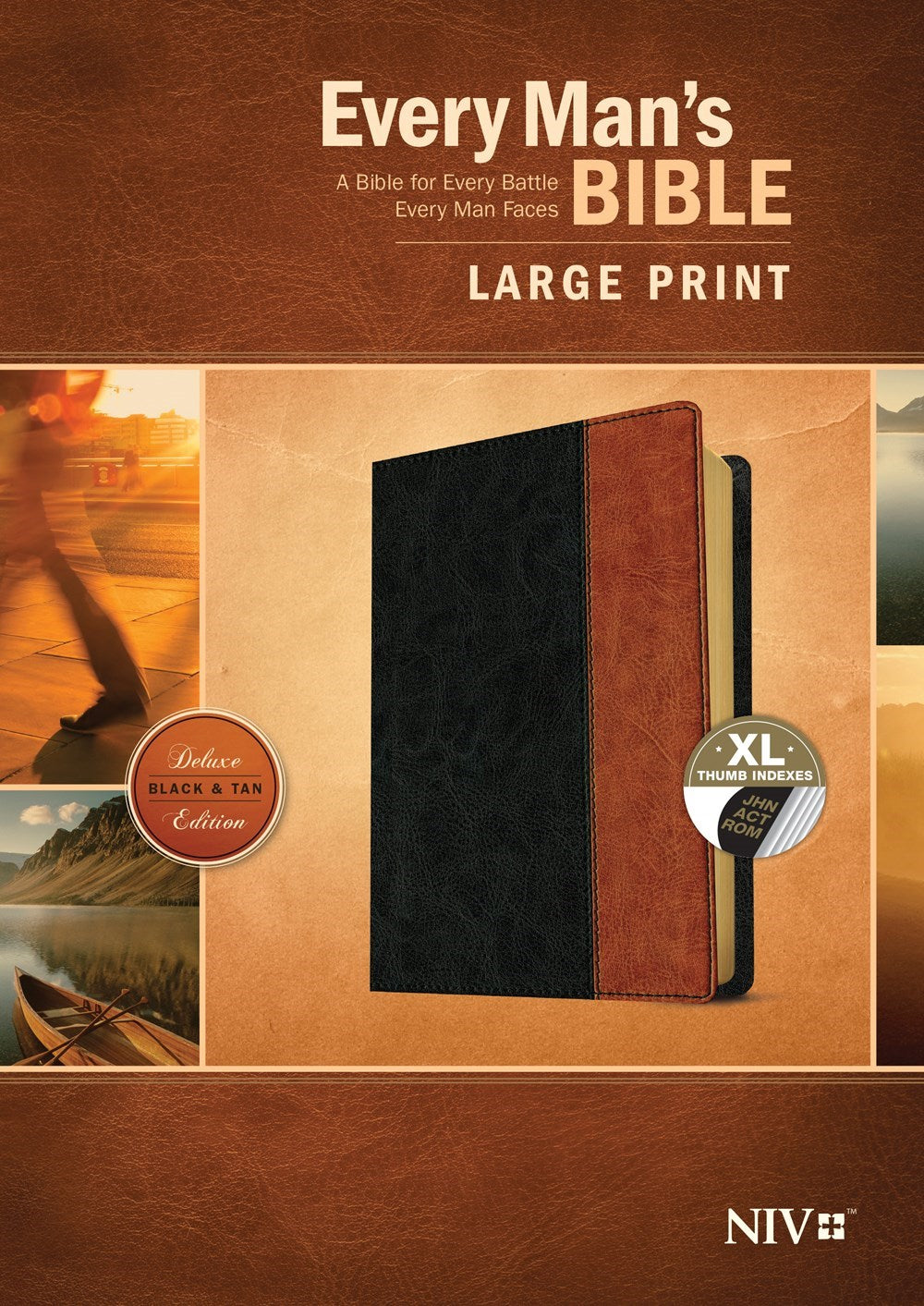 NIV Every Man's Bible/Large Print-Black/Tan TuTone Indexed