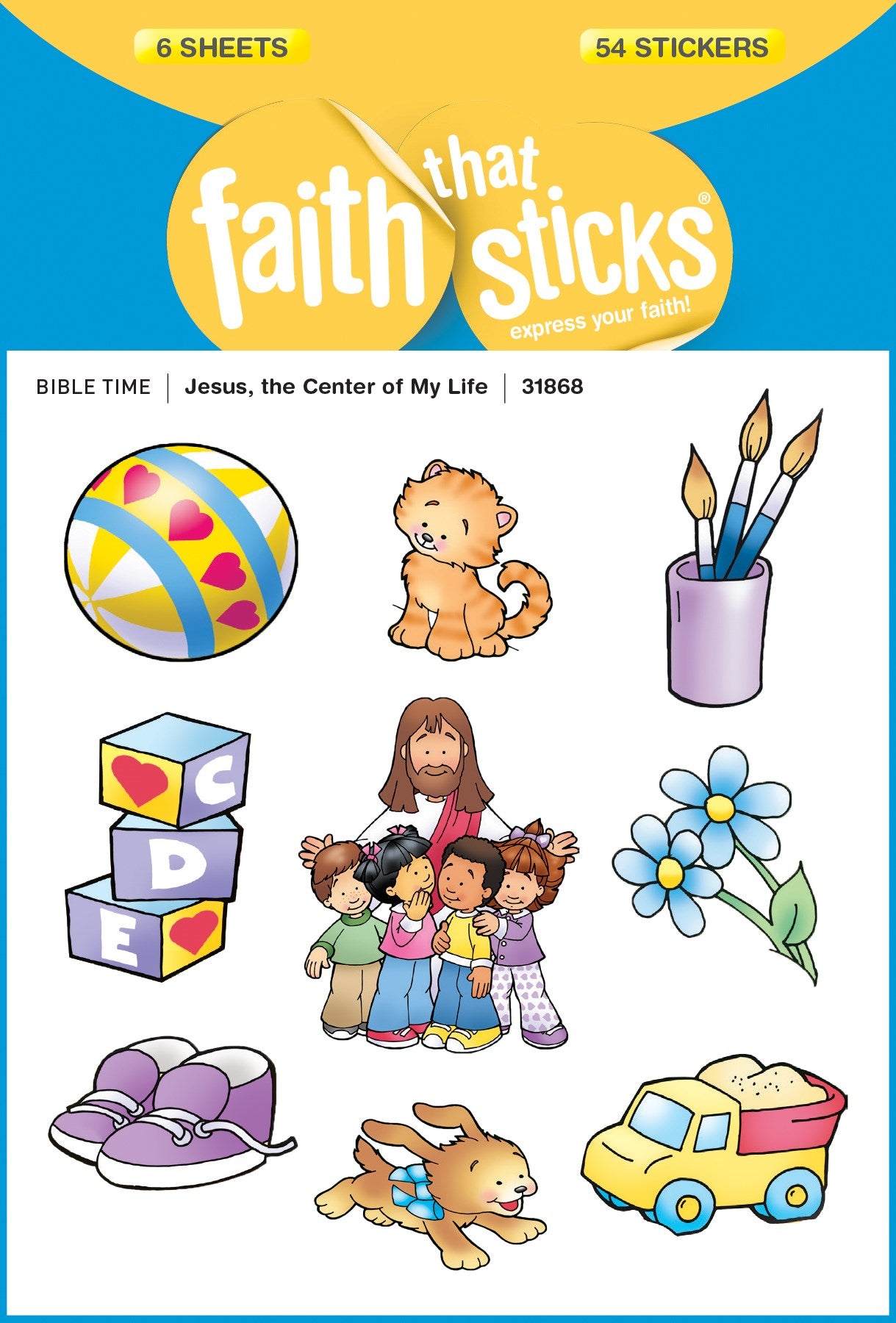 Sticker-Jesus  The Center Of My Life (6 Sheets) (Faith That Sticks)