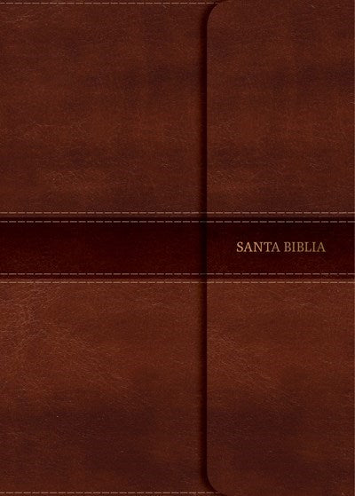 NVI Hand Size Giant Print Bible (Biblia Letra Grande Tamano Manual)-Brown LeatherTouch w/Magnetic Flap Indexed