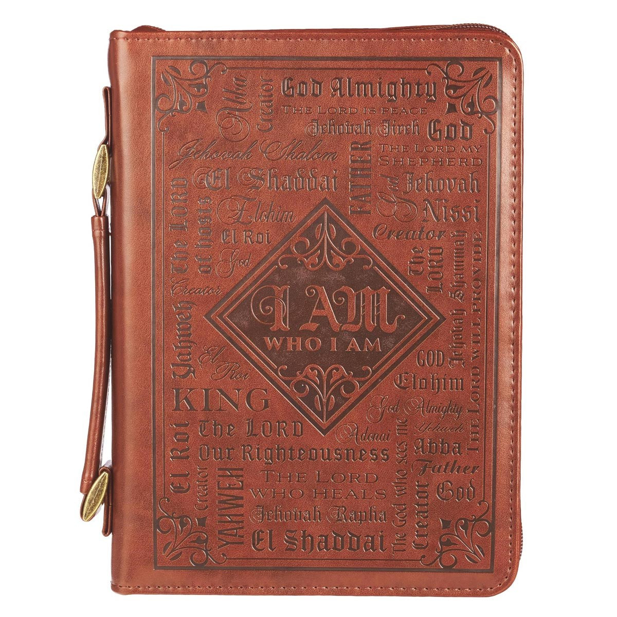 Bible Cover-Names Of God-Luxleather-Brown-LRG