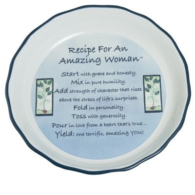 Pie Plate-Deep Dish-Amazing Woman-Blue (10-1/2" Diameter)