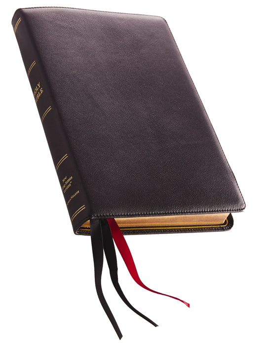 NKJV Thinline Reference Bible/Large Print (Comfort Print)-Black Premium Leather