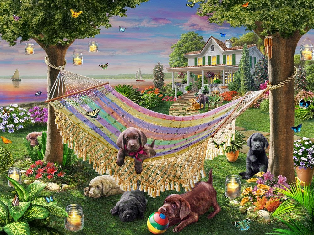 Jigsaw Puzzle-Puppies & Butterflies (550 Pieces)