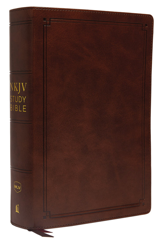 NKJV Study Bible (Comfort Print)-Mahogany Leathersoft