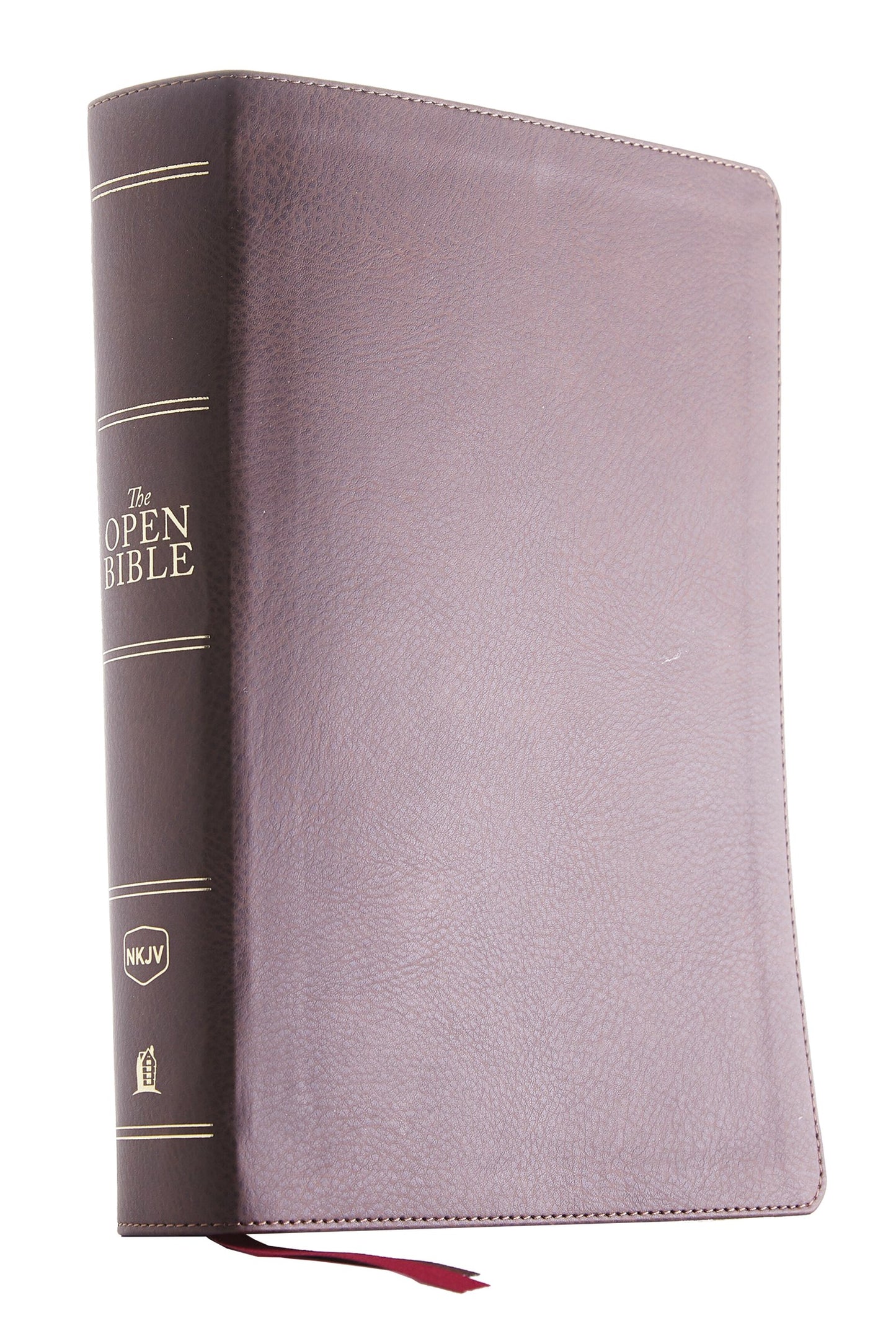 NKJV Open Bible (Comfort Print)-Brown Leathersoft Indexed